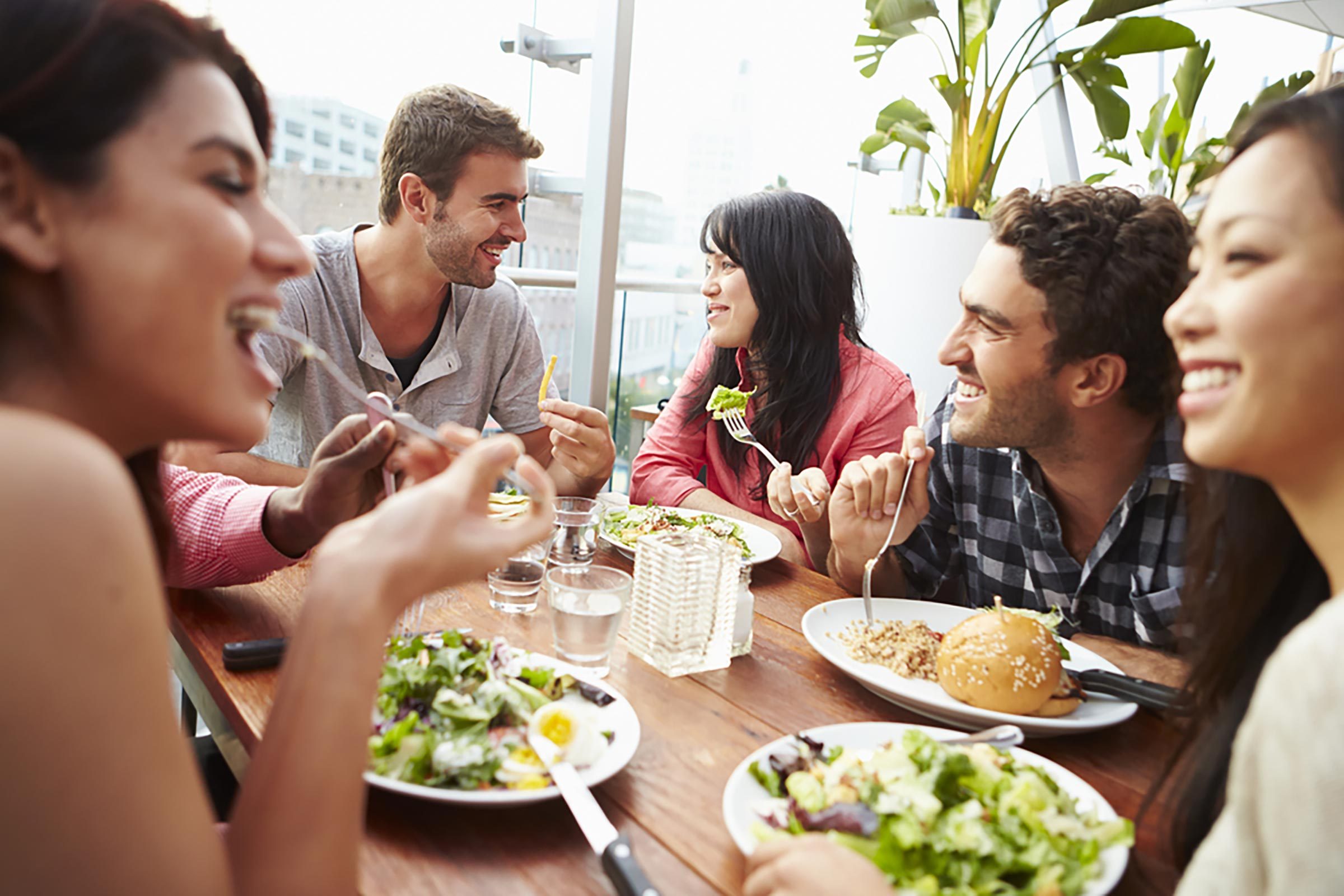 friends eating dinner