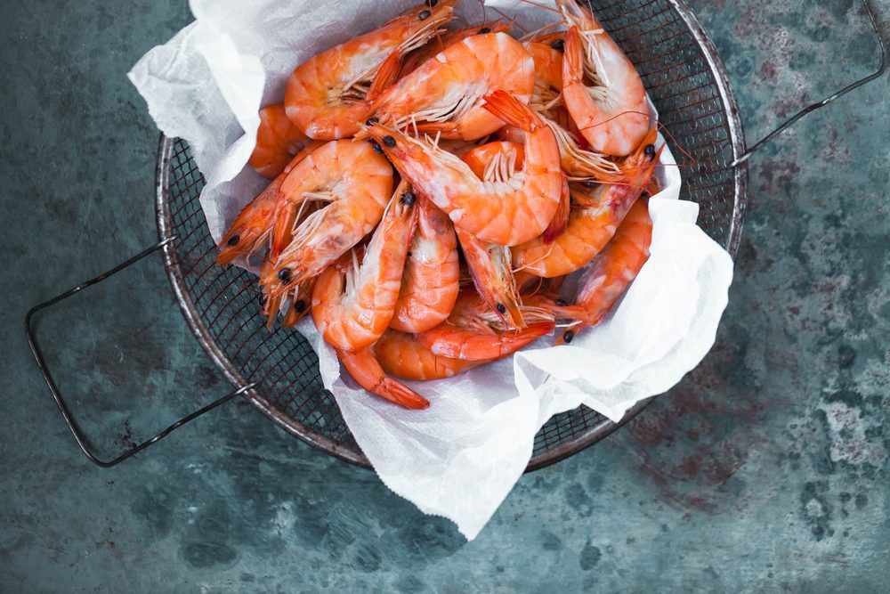 Bright pink shrimp